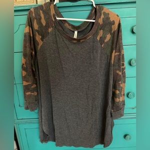 Cute Raglan Camo Top